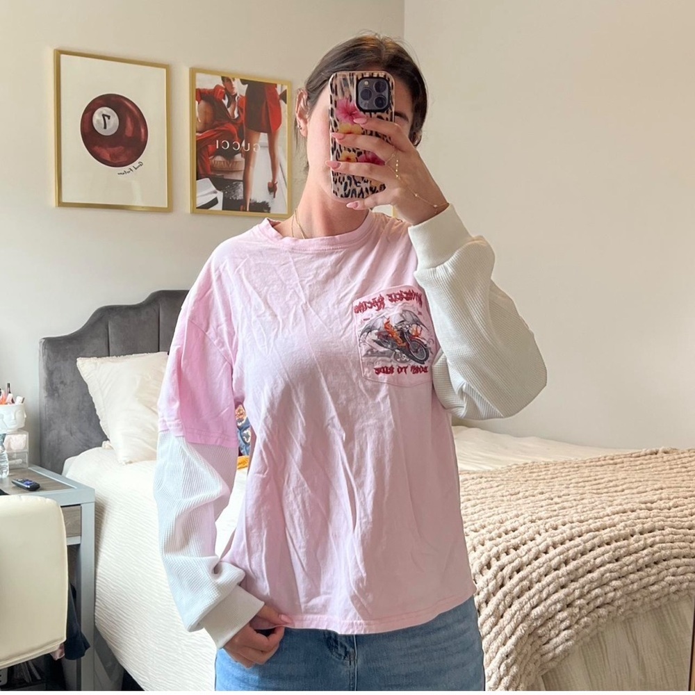 Edikted Racing Oversized Layered T-Shirt 🔥 💖🖤 🏍️ - Picture 7 of 13